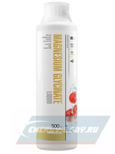  MAXLER Magnesium Glycinate Liquid 500 мл, Клубника
