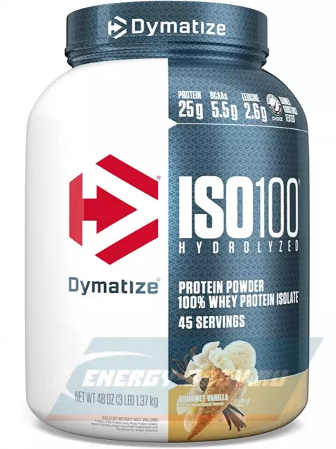  Dymatize ISO100 Hydrolyzed 1400 г, Ваниль
