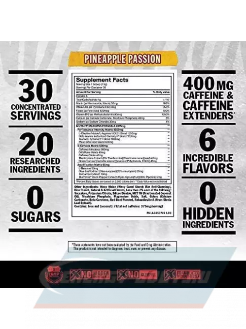 Предтерник Mutant Madness 270 г, Персик - Манго