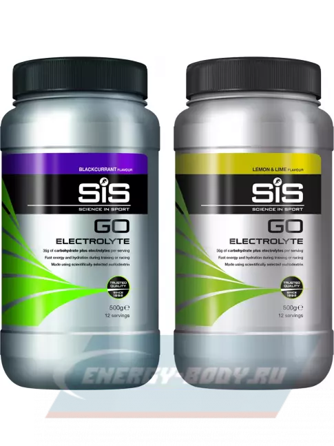  SCIENCE IN SPORT (SiS) GO Electrolyte Powder 2 x 500 г, Лимон-Лайм, Черная смородина