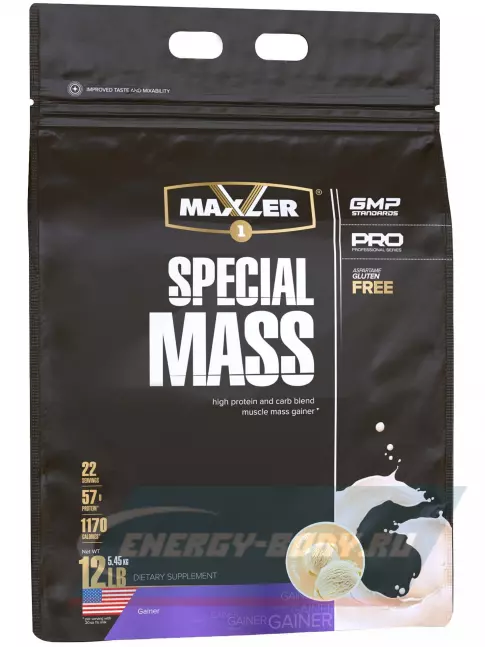 Гейнер MAXLER Special Mass Gainer 5450 г, Ванильное мороженое Гейнер MAXLER Special Mass Gainer 5450 г, Ванильное мороженое