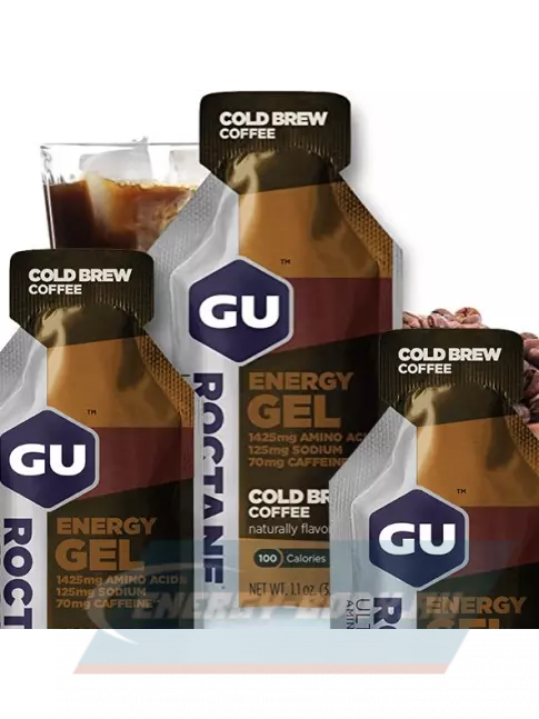 Энергетический гель GU ENERGY GU ROCTANE Energy Gel 70mg caffeine 3 x 32 г, Холодный кофе