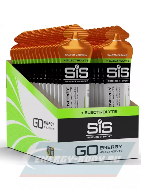 Энергетический гель SCIENCE IN SPORT (SiS) Go Energy + Electrolyte Gels 30 x 60 мл, Соленая карамель