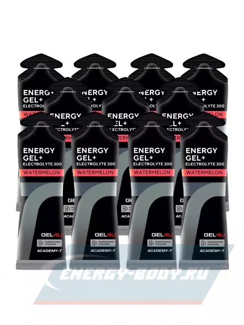 Энергетический гель GEL4U Energy GEL + Electrolyte 300 11 x 60 г, Арбуз
