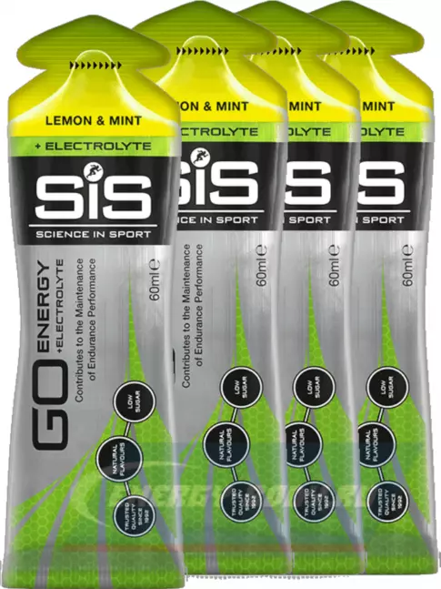Энергетический гель SCIENCE IN SPORT (SiS) Go Energy + Electrolyte Gels 4 x 60 мл, Лимон-Мята