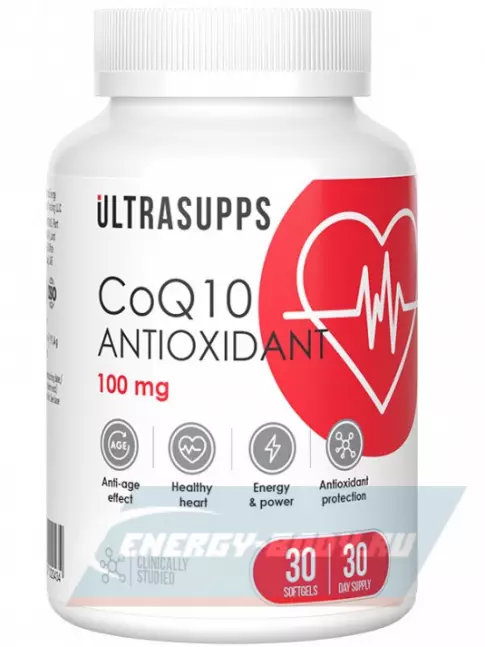  UltraSupps Coenzyme Q10 100 mg 30 капсул