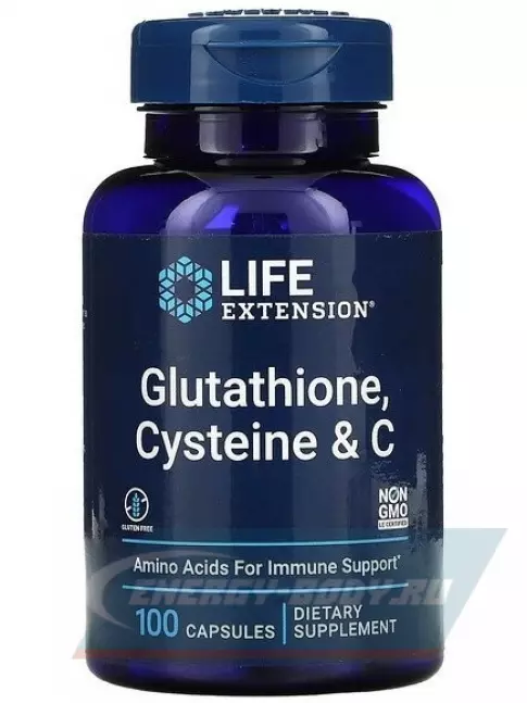  Life Extension Glutathione, Cysteine & C 100 капсул