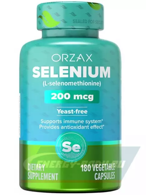Минералы Orzax Selenium 200 mcg 180 веган капсул