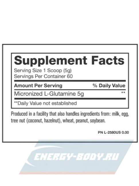 Глютамин Mutant GLUTAMINE 300 г, Натуральный