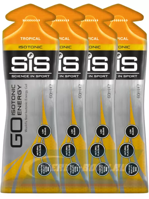 Энергетический гель SCIENCE IN SPORT (SiS) GO Isotonic Energy Gels 4 x 60 мл, Тропик