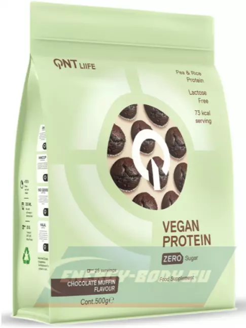  QNT Vegan Protein Zero Sugar 500 г, Шоколад - Маффин