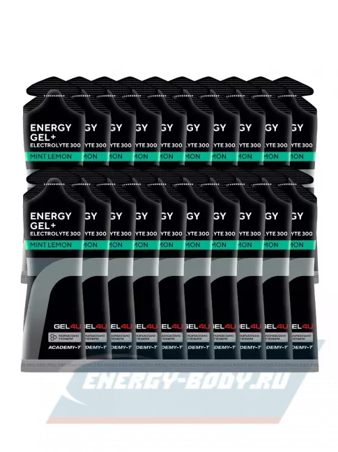 Энергетический гель GEL4U Energy GEL + Electrolyte 300 20 x 60 г, Лимон и Мята