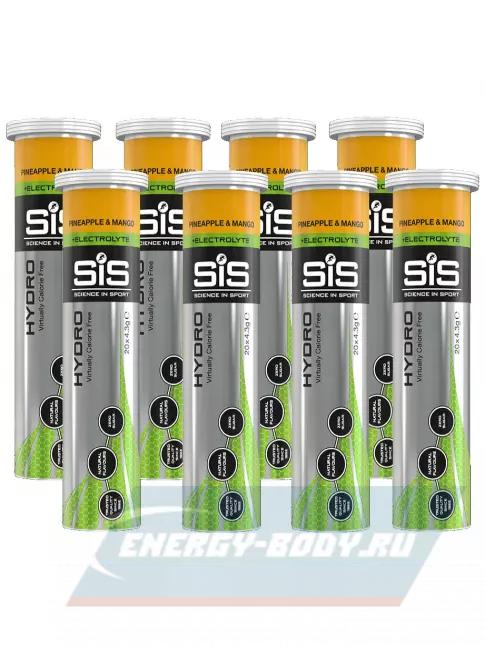  SCIENCE IN SPORT (SiS) GO Hydro Tablet 20s 8 x 20 таблеток, Ананас - Манго