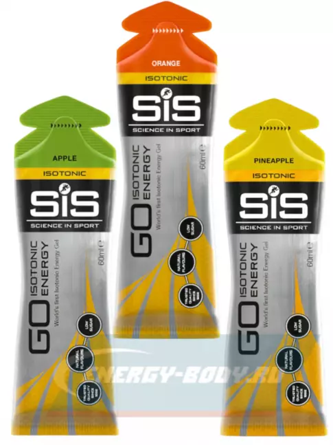 Энергетический гель SCIENCE IN SPORT (SiS) GO Isotonic Energy Gels 3 x 60 мл, Микс №7