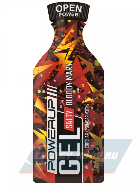 Энергетический гель Powerup Gel Salty 10 x 35 г, Bloody Mary (соленый томат) соленая кровавая мери