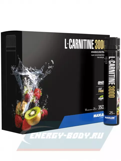 L-Карнитин MAXLER L-Carnitine 3000 mg 14 x 25 мл, Клубника - Киви