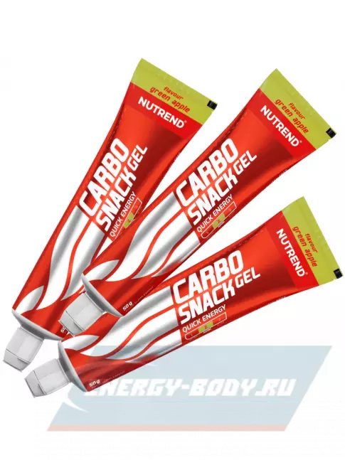 Энергетический гель NUTREND Carbosnack туба 3 шт x 50 г, Зеленое яблоко