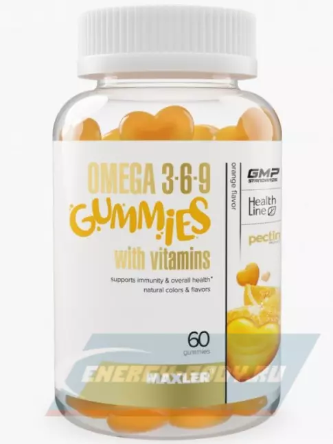 Omega 3 MAXLER Omega 3-6-9 Gummies 60 мармеладок, Апельсин