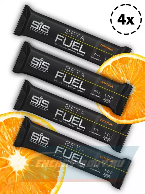 Восстановление SCIENCE IN SPORT (SiS) BETA FUEL ENERGY CHEW (Жевательный) 4 x 60 г, Апельсин