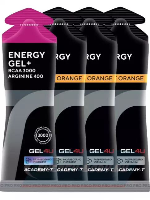 Энергетический гель GEL4U Energy Gel 4 х 60 г, Лесные ягоды, апельсин