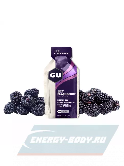 Энергетический гель GU ENERGY GU Original Energy Gel 40mg caffeine 32 г, Ежевика Джет