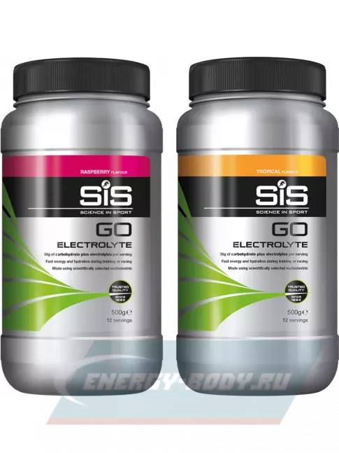  SCIENCE IN SPORT (SiS) GO Electrolyte Powder 2 x 500 г, Малина, Тропические фрукты