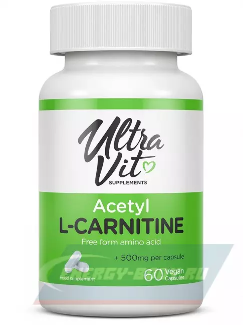 L-Карнитин UltraVit Acetyl L-Carnitine 500 mg 60 веган капсул