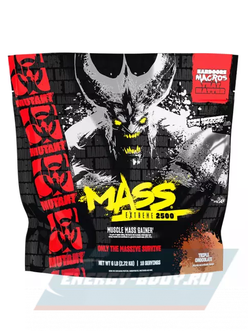 Гейнер Mutant Mass Extreme 2500 2720 г, Тройной Шоколад