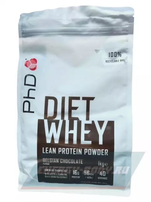  PhD Nutrition Diet Whey Lean protein Powder 1000 г, Бельгийский шоколад