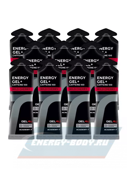 Энергетический гель GEL4U Energy GEL + Caffeine 100 11 x 60 г, Вишня