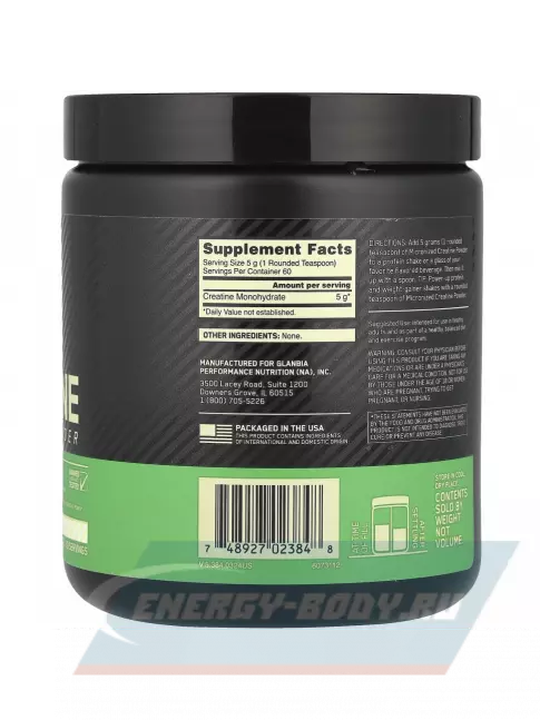  Optimum Nutrition CREATINE POWDER Micronized 300 г, Натуральный