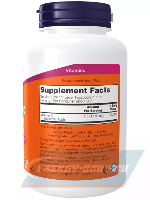 NOW FOODS Vitamin C Crystals 1100 mg 227 г  NOW FOODS Vitamin C Crystals 1100 mg 227 г
