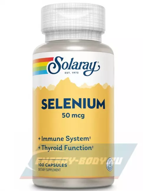 Минералы Solaray Selenium 50 mcg 100 веган капсул
