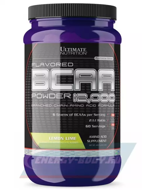 ВСАА Ultimate Nutrition BCAA 12000 Powder 457 г, Лимон - Лайм