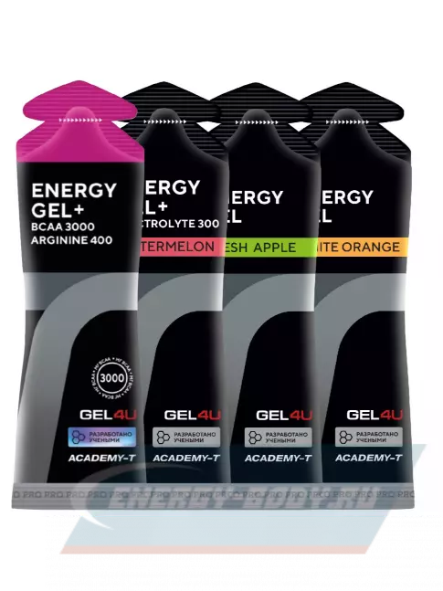 Энергетический гель GEL4U Energy Gel 4 х 60 г, 4 вкуса