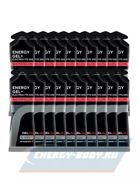 Энергетический гель GEL4U Energy GEL + Electrolyte 300 20 x 60 г, Арбуз