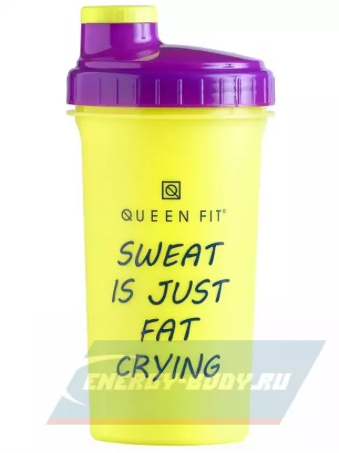  OLIMP Шейкер 700 мл QUEENFIT (SWEAT IS JUST FAT CRYING) 700 мл, Желтый