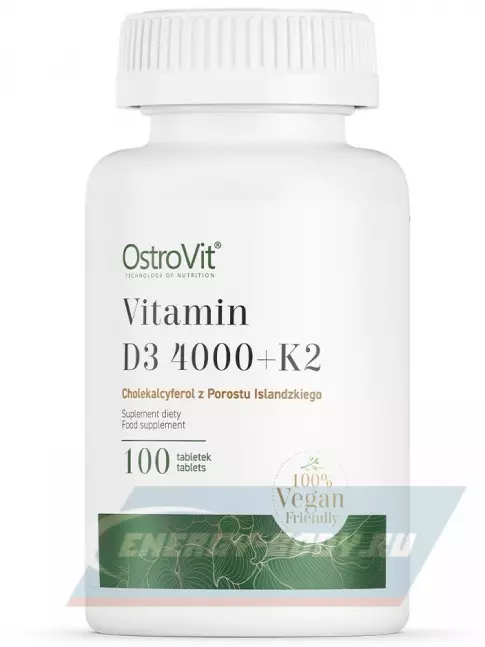  OstroVit Vitamin D3 4000 + K2 100 таблеток