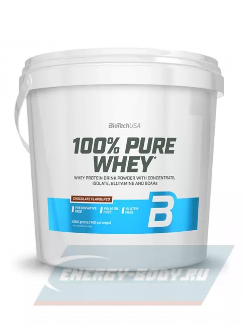 BioTechUSA 100% Pure Whey 4000 г, Шоколад BioTechUSA 100% Pure Whey 4000 г, Шоколад