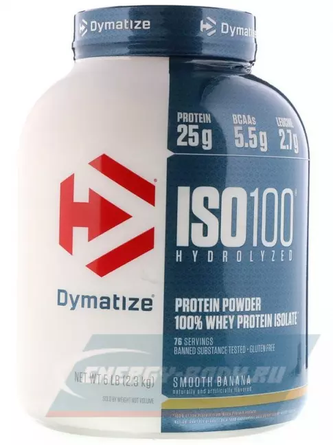  Dymatize ISO100 Hydrolyzed 2300 г, Банан
