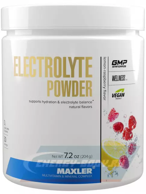  MAXLER Electrolyte Powder 204 г, Лимон - Малина