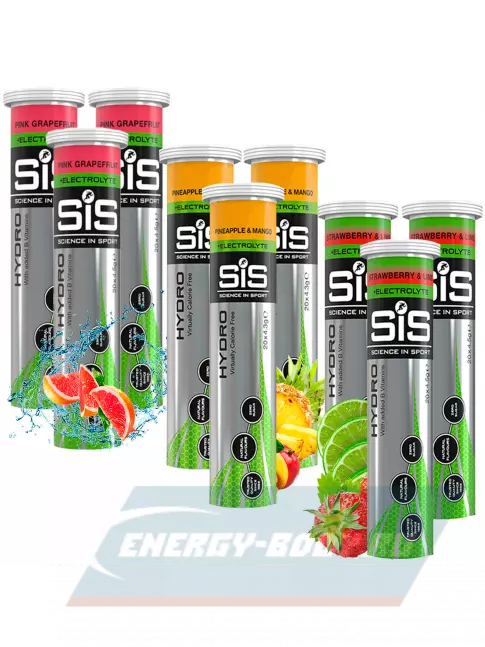  SCIENCE IN SPORT (SiS) GO Hydro Tablet 20s_3 9 x 20 таблеток, Розовый грейпфрут, Ананас - Манго, Клубника - Лайм