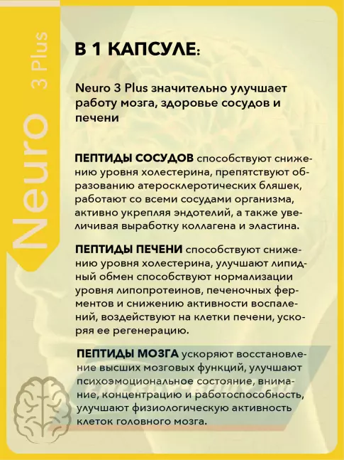  Vitual Laboratories Neuro 3 Plus  пептиды Хавинсона для мозга 60 капсул