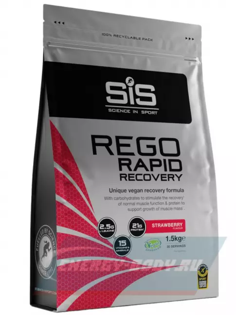 Предтерник SCIENCE IN SPORT (SiS) REGO Rapid Recovery 1500 г, Клубника