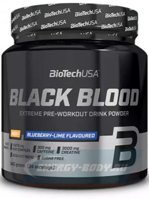 Предтерник BioTechUSA Black blood Nox+ 340 г, Черника-Лайм Предтерник BioTechUSA Black blood Nox+ 340 г, Черника-Лайм