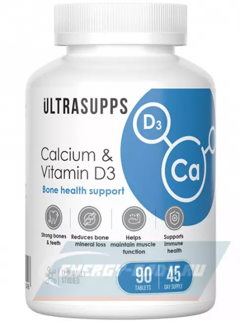  UltraSupps Calcium & Vitamin D3 90 таблеток