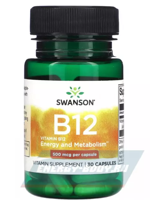  Swanson Vitamin B12 500 mcg 30 капсул