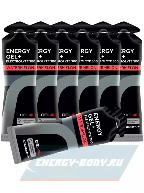 Энергетический гель GEL4U Energy GEL + Electrolyte 300 7 x 60 г, Арбуз