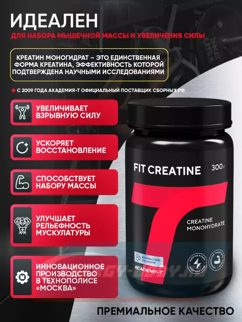 Академия-Т Fit Creatine 5000 mg 300 г, Натуральный  Академия-Т Fit Creatine 5000 mg 300 г, Натуральный
