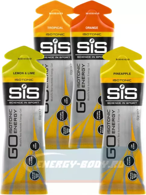 Энергетический гель SCIENCE IN SPORT (SiS) GO Isotonic Energy Gels 4 x 60 мл, Микс №10